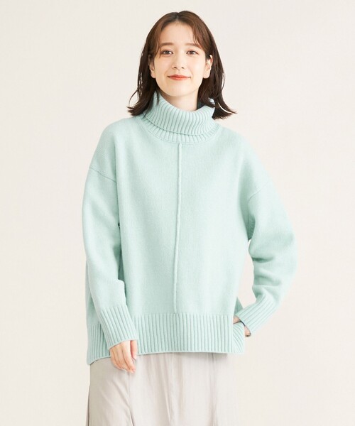 SHARE PARK（シェアパーク）の「【洗える】センターシームタートルニット（ニット/セーター・レディース・グレー系/ベージュ系/アイボリー系/ライトグリーン系/イエロー系/ピンク系・1）」の16枚目の写真