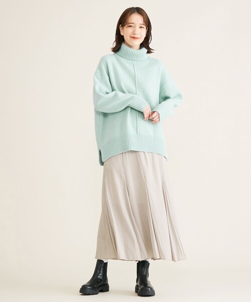 SHARE PARK（シェアパーク）の「【洗える】センターシームタートルニット（ニット/セーター・レディース・グレー系/ベージュ系/アイボリー系/ライトグリーン系/イエロー系/ピンク系・1）」の18枚目の写真