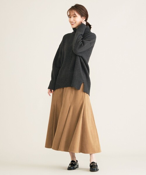 SHARE PARK（シェアパーク）の「【洗える】センターシームタートルニット（ニット/セーター・レディース・グレー系/ベージュ系/アイボリー系/ライトグリーン系/イエロー系/ピンク系・1）」の21枚目の写真