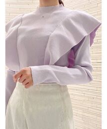 MERCURYDUO | ラッフルコンパクトモックネックニット(ニット/セーター)