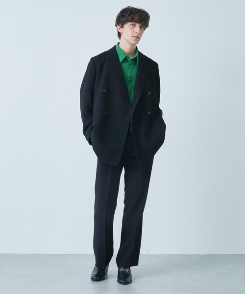 Lui's(ルイス)の「【オリジナルファブリック4×4セットアップシリーズ】 ダブルボクシージャケット(テーラードジャケット・メンズ・ブラック/グリーン・SMALL/MEDIUM)」の3枚目の写真