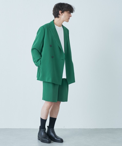 Lui's(ルイス)の「【オリジナルファブリック4×4セットアップシリーズ】 ダブルボクシージャケット(テーラードジャケット・メンズ・ブラック/グリーン・SMALL/MEDIUM)」の8枚目の写真