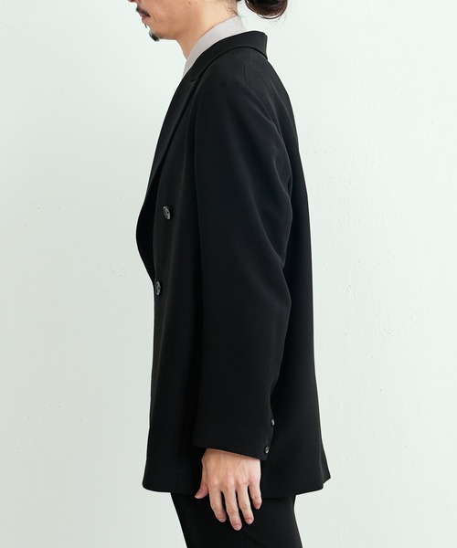 Lui's(ルイス)の「【オリジナルファブリック4×4セットアップシリーズ】 ダブルボクシージャケット(テーラードジャケット・メンズ・ブラック/グリーン・SMALL/MEDIUM)」の12枚目の写真