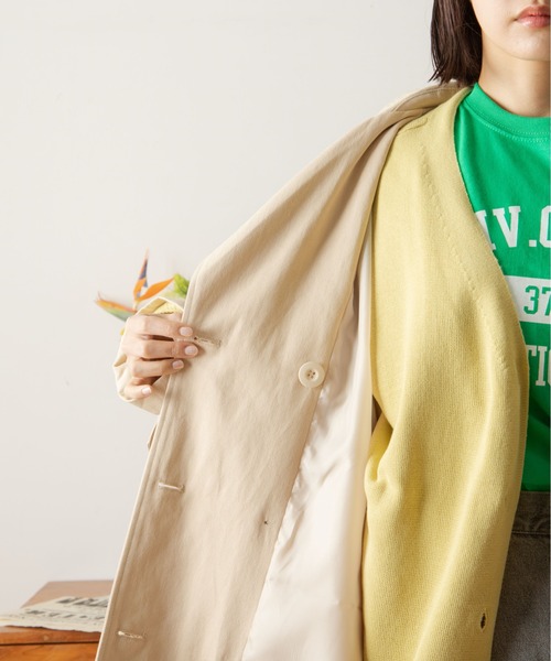 ANGIE（アンジー）の「ツイルボリュームスリーブオーバーサイズトレンチコート（トレンチコート・レディース・ベージュ/カーキ/オフホワイト・FREE）」の5枚目の写真