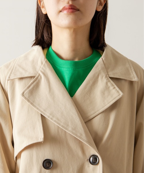 ANGIE（アンジー）の「ツイルボリュームスリーブオーバーサイズトレンチコート（トレンチコート・レディース・ベージュ/カーキ/オフホワイト・FREE）」の4枚目の写真