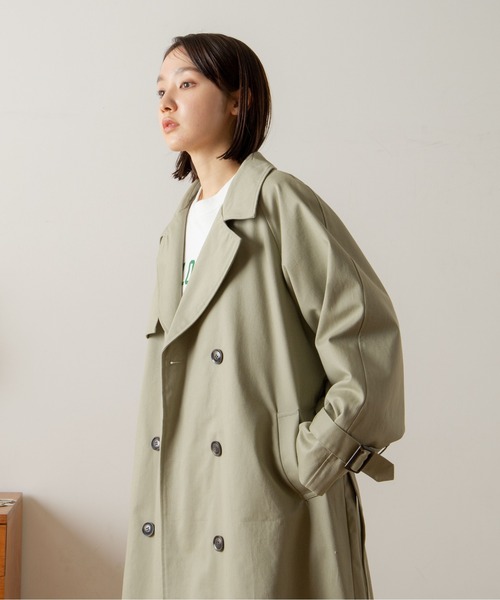 ANGIE（アンジー）の「ツイルボリュームスリーブオーバーサイズトレンチコート（トレンチコート・レディース・ベージュ/カーキ/オフホワイト・FREE）」の7枚目の写真