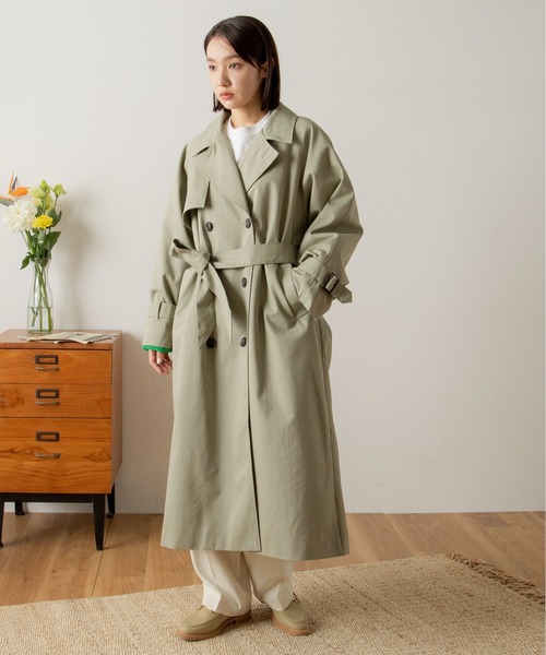 ANGIE（アンジー）の「ツイルボリュームスリーブオーバーサイズトレンチコート（トレンチコート・レディース・ベージュ/カーキ/オフホワイト・FREE）」の15枚目の写真