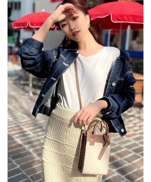 RESEXXY（リゼクシー）の「バックレースアップGジャン【セットアップ着用可能】（デニムジャケット・レディース・ブラック/インディゴブルー/ミント・FREE）」の3枚目の写真