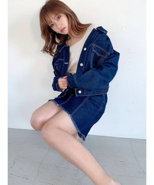 バックレースアップデニムジャンパー♡新品タグ付き セール】バックレースアップGジャン【セットアップ着用可能