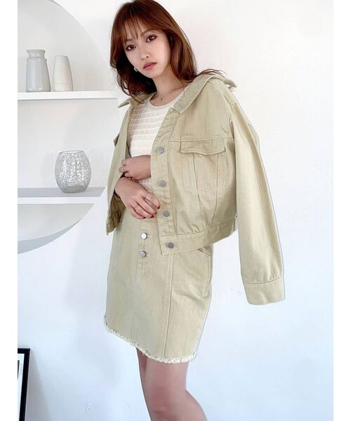 RESEXXY（リゼクシー）の「バックレースアップGジャン【セットアップ着用可能】（デニムジャケット・レディース・ブラック/インディゴブルー/ミント・FREE）」の19枚目の写真