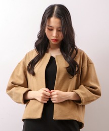 A.N.L ウール　ノーカラーショート　ジャケット