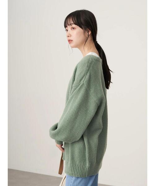 earth music&ecology（アースミュージックアンドエコロジー）の「起毛ニットカーディガン＊（カーディガン/ボレロ・レディース・ベージュ/ブラウン/ミント/ラベンダー・FREE）」の21枚目の写真