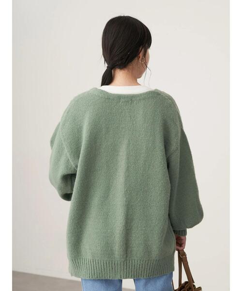 earth music&ecology（アースミュージックアンドエコロジー）の「起毛ニットカーディガン＊（カーディガン/ボレロ・レディース・ベージュ/ブラウン/ミント/ラベンダー・FREE）」の20枚目の写真