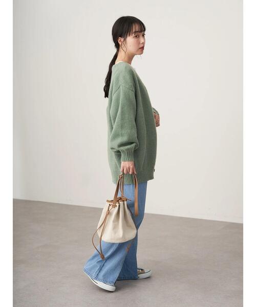 earth music&ecology（アースミュージックアンドエコロジー）の「起毛ニットカーディガン＊（カーディガン/ボレロ・レディース・ベージュ/ブラウン/ミント/ラベンダー・FREE）」の16枚目の写真