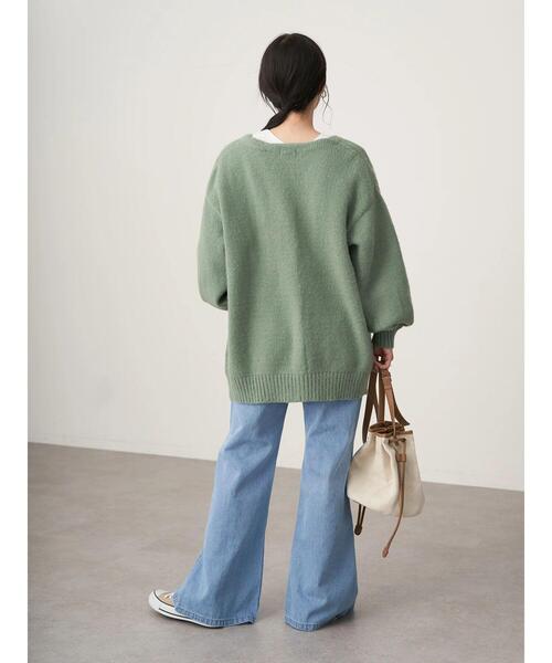 earth music&ecology（アースミュージックアンドエコロジー）の「起毛ニットカーディガン＊（カーディガン/ボレロ・レディース・ベージュ/ブラウン/ミント/ラベンダー・FREE）」の15枚目の写真