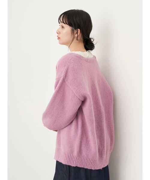 earth music&ecology（アースミュージックアンドエコロジー）の「起毛ニットカーディガン＊（カーディガン/ボレロ・レディース・ベージュ/ブラウン/ミント/ラベンダー・FREE）」の11枚目の写真