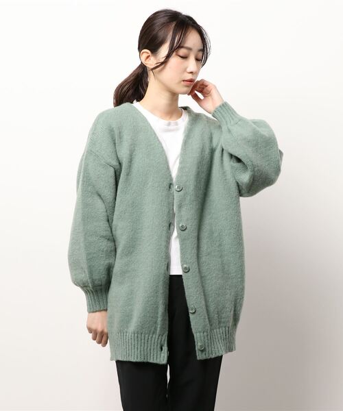 earth music&ecology（アースミュージックアンドエコロジー）の「起毛ニットカーディガン＊（カーディガン/ボレロ・レディース・ベージュ/ブラウン/ミント/ラベンダー・FREE）」の10枚目の写真