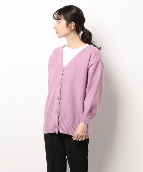 earth music&ecology（アースミュージックアンドエコロジー）の「起毛ニットカーディガン＊（カーディガン/ボレロ・レディース・ベージュ/ブラウン/ミント/ラベンダー・FREE）」の9枚目の写真