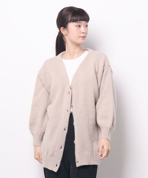 earth music&ecology（アースミュージックアンドエコロジー）の「起毛ニットカーディガン＊（カーディガン/ボレロ・レディース・ベージュ/ブラウン/ミント/ラベンダー・FREE）」の7枚目の写真