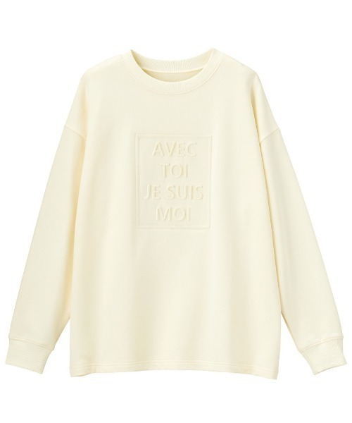 GeeRA(ジーラ)の「エンボス加工裏毛プルオーバー(Tシャツ/カットソー・レディース・アイボリー/ブルー/チャコール・MEDIUM)」の6枚目の写真