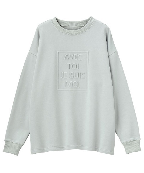 GeeRA(ジーラ)の「エンボス加工裏毛プルオーバー(Tシャツ/カットソー・レディース・アイボリー/ブルー/チャコール・MEDIUM)」の5枚目の写真