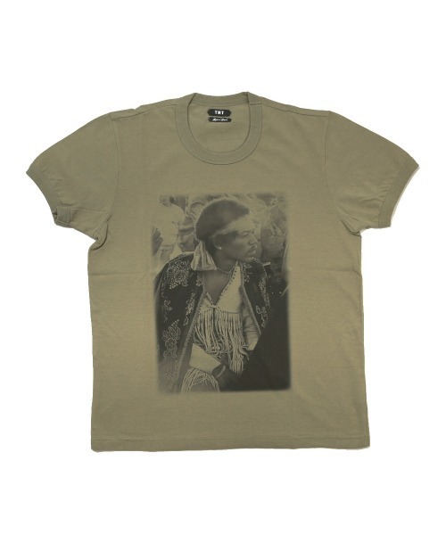 TMT（ティーエムティー）の「FADE COLOR JERSEY S/SL TEE(JIMI HENDRIX)（Tシャツ/カットソー・メンズ・カーキ/ホワイト/ブラウン・MEDIUM/X-LARGE/XX-LARGE/LARGE/SMALL）」の2枚目の写真