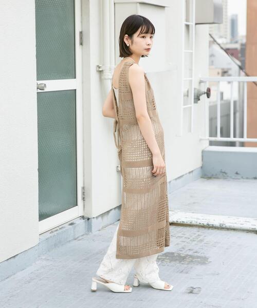 KBF（ケイビーエフ）の「マルチWAYメッシュ編みジレワンピース（ワンピース・レディース・ネイビー/モカ/ライトベージュ・ONE）」の18枚目の写真