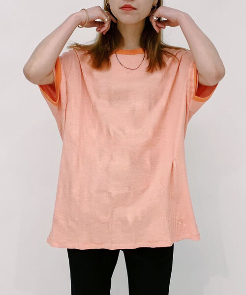 MILLER（ミラー）の「【MILLER/ミラー】Oriens 別注 Loose TEE（Tシャツ/カットソー・レディース・ホワイト/ブラック/ピンク/オレンジ/ブルー/グリーン・MEDIUM/LARGE）」の6枚目の写真