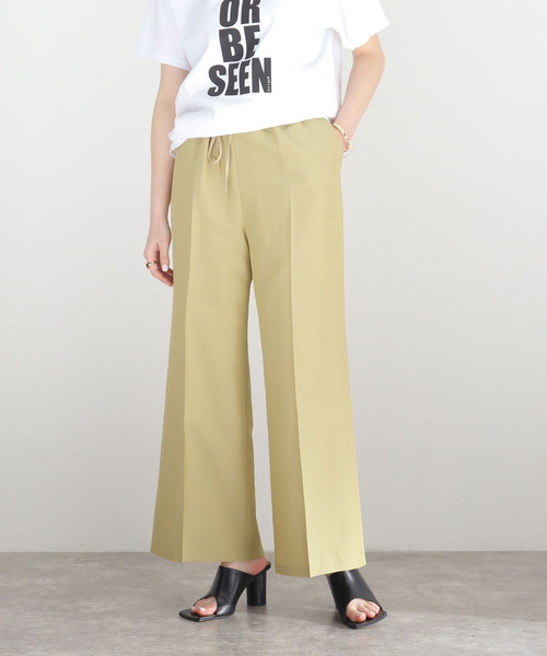 journal standard L'essage（ジャーナルスタンダードレサージュ）の「レーヨンリネンイージーパンツ（その他パンツ・レディース・ブラック/グリーン/ブラウン系その他/ライトイエロー・38/36）」の4枚目の写真