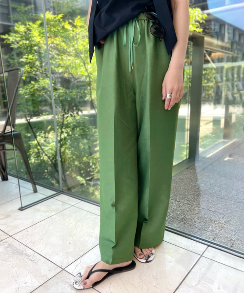 journal standard L'essage（ジャーナルスタンダードレサージュ）の「レーヨンリネンイージーパンツ（その他パンツ・レディース・ブラック/グリーン/ブラウン系その他/ライトイエロー・38/36）」の3枚目の写真