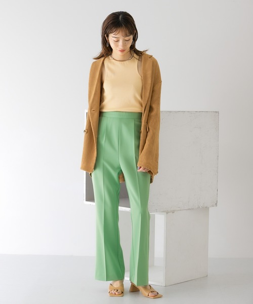 KBF（ケイビーエフ）の「スリムフレアイージーパンツ（その他パンツ・レディース・ブラック/ピンク/グリーン/アイボリー・ONE）」の18枚目の写真