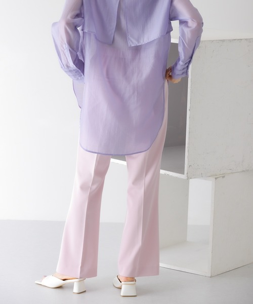 KBF（ケイビーエフ）の「スリムフレアイージーパンツ（その他パンツ・レディース・ブラック/ピンク/グリーン/アイボリー・ONE）」の7枚目の写真