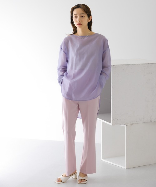 KBF（ケイビーエフ）の「スリムフレアイージーパンツ（その他パンツ・レディース・ブラック/ピンク/グリーン/アイボリー・ONE）」の15枚目の写真