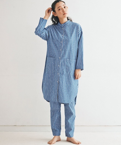 and myera（アンド マイラ）の「ａｎｄ　ｍｙｅｒａストライプのナイトウエア（ルームウェア/パジャマ・レディース・ブルー・LARGE/MEDIUM/SMALL/X-LARGE）」の8枚目の写真