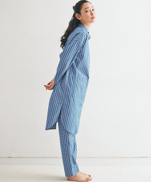 and myera（アンド マイラ）の「ａｎｄ　ｍｙｅｒａストライプのナイトウエア（ルームウェア/パジャマ・レディース・ブルー・LARGE/MEDIUM/SMALL/X-LARGE）」の9枚目の写真