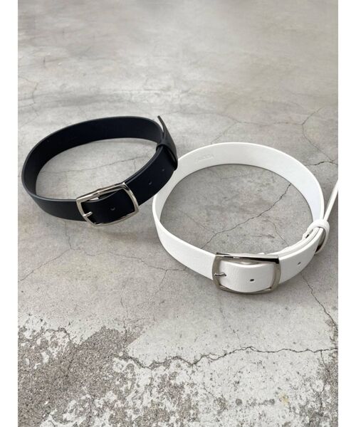 EMODA（エモダ）の「スクエアバックルベルト（ベルト・レディース・ホワイト/ブラック・FREE）」の3枚目の写真