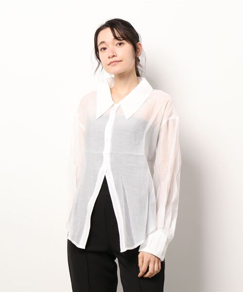 aimoha（アイモハ）の「透け感UVカットブラウス（シャツ/ブラウス・レディース・ホワイト/イエロー/ブルー・FREE）」の6枚目の写真