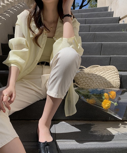 aimoha（アイモハ）の「透け感UVカットブラウス（シャツ/ブラウス・レディース・ホワイト/イエロー/ブルー・FREE）」の10枚目の写真