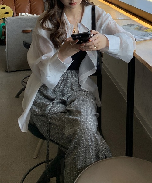 aimoha（アイモハ）の「透け感UVカットブラウス（シャツ/ブラウス・レディース・ホワイト/イエロー/ブルー・FREE）」の20枚目の写真