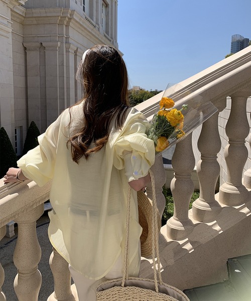 aimoha（アイモハ）の「透け感UVカットブラウス（シャツ/ブラウス・レディース・ホワイト/イエロー/ブルー・FREE）」の17枚目の写真