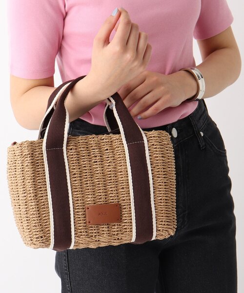 OPAQUE.CLIP（オペークドットクリップ）の「◆雑材ペーパーテープミドルトートバッグ（トートバッグ・レディース・ブラック/ダークブラウン/ベージュ・00）」の3枚目の写真