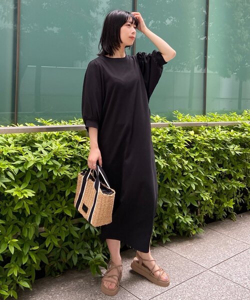 OPAQUE.CLIP（オペークドットクリップ）の「◆雑材ペーパーテープミドルトートバッグ（トートバッグ・レディース・ブラック/ダークブラウン/ベージュ・00）」の6枚目の写真