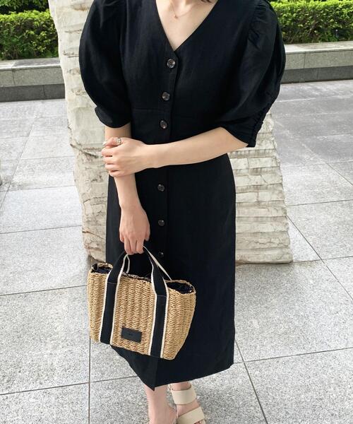 OPAQUE.CLIP（オペークドットクリップ）の「◆雑材ペーパーテープミドルトートバッグ（トートバッグ・レディース・ブラック/ダークブラウン/ベージュ・00）」の9枚目の写真