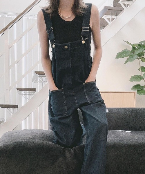 SUGAR BISKET（シュガービスケット）の「オーバーオールデニムサロペット（サロペット/オーバーオール・レディース・ブラック/インディゴブルー/ブルー系その他・M/L）」の9枚目の写真