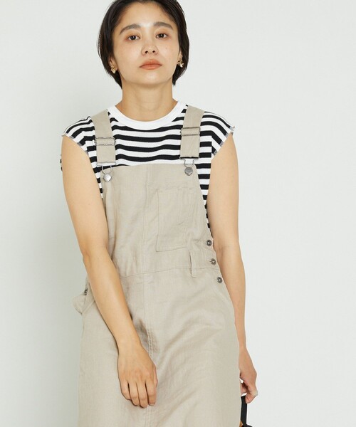 FREAK'S STORE（フリークスストア）の「ワッフルフレンチスリーブＴシャツ（Tシャツ/カットソー・レディース・ブラック/オフホワイト/ストライプ/グリーン/ブルー・ﾌﾘ-）」の5枚目の写真