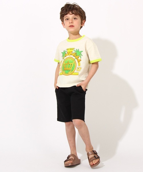 BABYDOLL(ベビードール)の「ネオン リンガー Tシャツ 6729K(Tシャツ/カットソー・キッズ・フューシャピンク/イエロー×グリーン・120cm/100cm/110cm/130cm/90cm/140cm/80cm)」の5枚目の写真