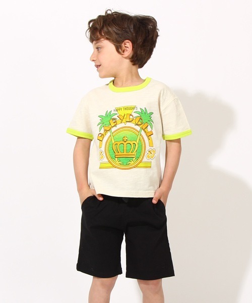 BABYDOLL(ベビードール)の「ネオン リンガー Tシャツ 6729K(Tシャツ/カットソー・キッズ・フューシャピンク/イエロー×グリーン・120cm/100cm/110cm/130cm/90cm/140cm/80cm)」の8枚目の写真