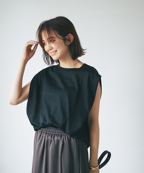 RIVE DROITE（リヴドロワ）の「ロイヤルクールコクーンカットソー（Tシャツ/カットソー・レディース・ブラック/オフホワイト/カーキ・FREE）」の4枚目の写真