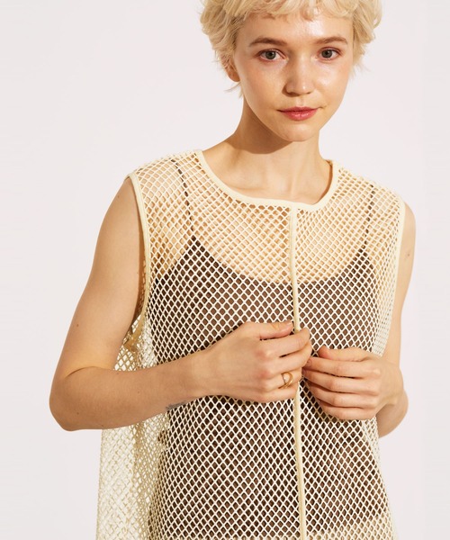 LIAN（リアン）の「メッシュワンピース（ワンピース・レディース・ブラック/アイボリー/モカ・FREE）」の2枚目の写真