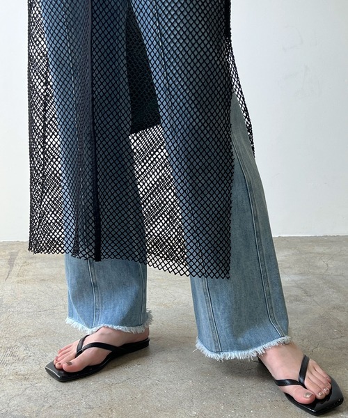 LIAN（リアン）の「メッシュワンピース（ワンピース・レディース・ブラック/アイボリー/モカ・FREE）」の4枚目の写真